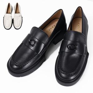 Coach コーチ HANNA Leather Loafer ハンナ ローファー プラットフォームシ...