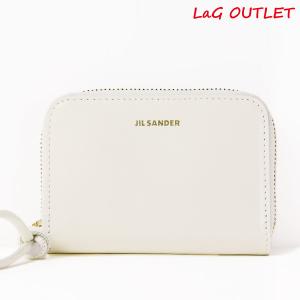 ジルサンダー レザー 3つ折り財布 ロゴ コンパクトウォレット アイボリー 白 JIL SANDER（ジルサンダー） 【訳あり】JILSANDER 財布 ロゴ 3つ折り
