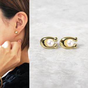 COACH ピアス クラシック クリスタル パール ハギー レディース