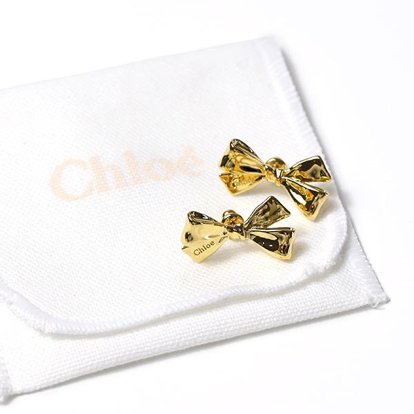 Chloe クロエ LACEY EARRING SMALL ピアス スモール 両耳用 真鍮 リボン ...