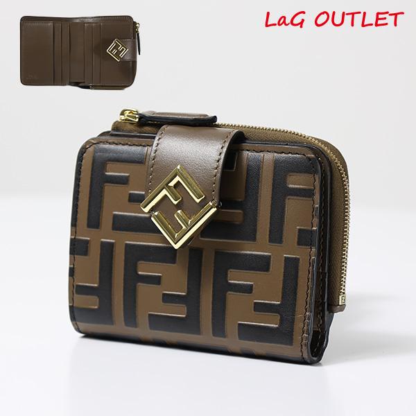 【LaGアウトレット】 FENDI フェンディ FF Logo Bi-Fold Wallet ダイヤ...