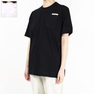 マルニ　半袖Tシャツ 楽天市場】マルニ MARNI 半袖Tシャツ T-SHIRT WITH STRIPED MARNI LOGO