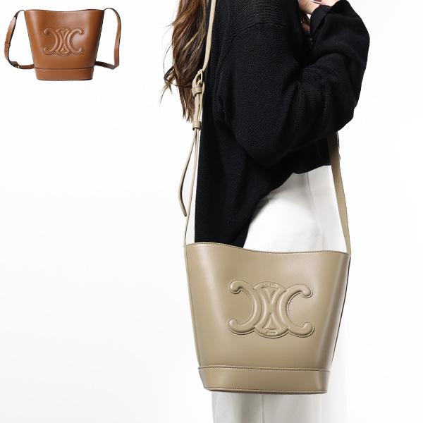 CELINE セリーヌ Cuir Triomphe Small Bucket Bag スモール バケ...