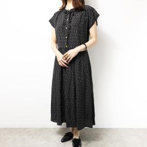 CELINE セリーヌ Triomphe Stripe Silk Dress ワンピースドレス シャツワンピース ロング丈 シルク 半袖 トリオンフ ストライプ レディース 2R09L923W 38RH