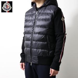美品　モンクレール　Moncler コンビダウンジャケット　カーディガン　黒 ブラック カーディガン : セーター＆カーディガン 向けの メンズ