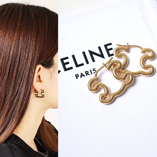 CELINE セリーヌ ピアス Triomphe Large Earrings 460HS6BRA ...