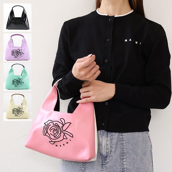 MARNI マルニ キッズ ハンドバッグ Diamond Tote Bag With Rose Em...