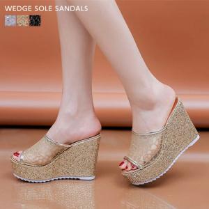 サンダル ウェッジソール 厚底 スクエアトゥ キレイめ 脚長効果 美脚