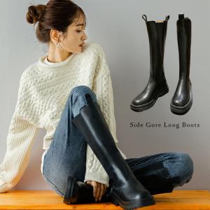 サイドゴア ロングブーツ ブーツ ミディアム丈 レディース