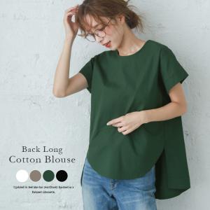 バックロング Tシャツ ブラウス 半袖 レディース  カットソー  【lgww-at3328】【即納：1-5営業日】【送料無料】メ込