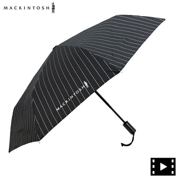 マッキントッシュ 傘 ワンタッチ開閉式 晴雨兼用 ストライプ柄 折り畳み傘 MACKINTOSH A...