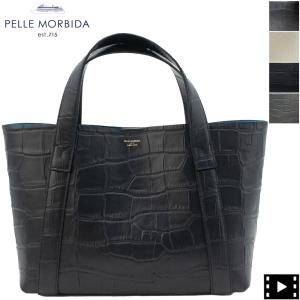 PELLE MORBIDA◇ミニトート/クロコ型押し/トートバッグ/レザー/BEG