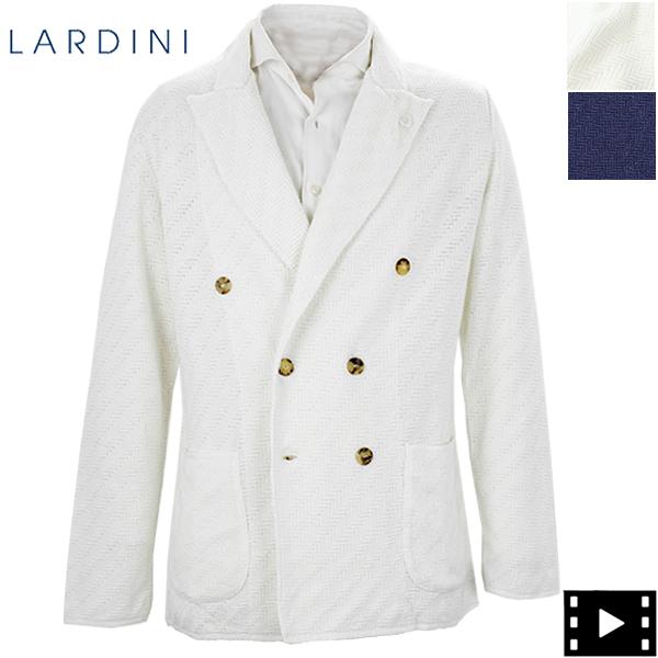 ラルディーニ ニット メンズ コットンリネンニット ダブルブレストニットジャケット LARDINI ...