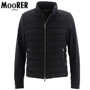 ムーレー ダウン メンズ 撥水 ストレッチナイロン ライダース ダウンジャケット フィリッポ MOORER FILIPPO-KN MRE NERO｜laglagmarket