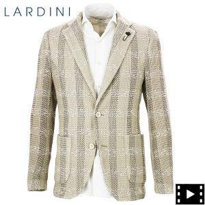 ラルディーニ ジャケット メンズ コットン リネン混 チェック シングルジャケット LARDINI JZIZUMO79 LRD 4116-AIZUMO0502 LRD 200M｜laglagmarket