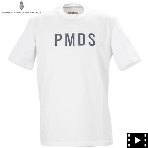 ピーエムディーエス Tシャツ メンズ コットン マーセライズ加工 エンボス ロゴTシャツ P.M.D.S. PMDS HAMIT PMD TS207 010｜laglagmarket