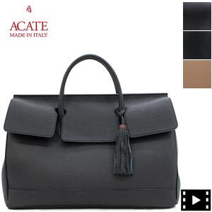 アカーテ バッグ カーフ シュリンクレザー フラップ ボストンバッグ オストロ2 M ACATE OSTRO2_M ACT