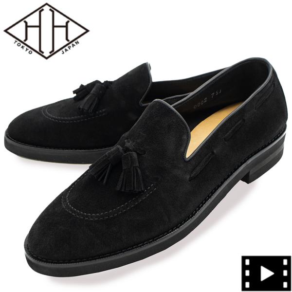 ダブルエイチ レザーシューズ メンズ チャールズFステッド社 ヤヌスカーフ タッセルローファー ソフ...