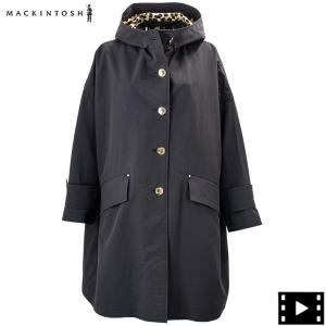 マッキントッシュ コート レディース レオパード ドロップショルダー ショートフーデッドコート ハンビー MACKINTOSH HUMBIE HOOD MB LEO MCT ALK02/BLK