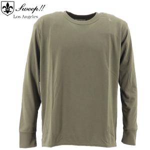 スウィープ ロサンゼルス ロンT メンズ 吸水速乾 クルーネック Tシャツ Sweep!! LosAngeles KHAKI SL150002 SWP (カーキ）｜laglagmarket