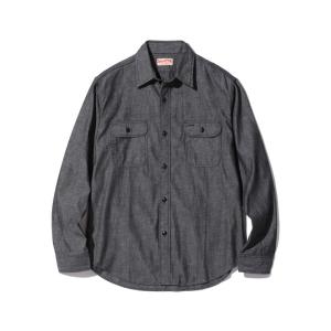 SUGAR CANE ブラック シャンブレー ワークシャツ SC29159日本製 SUGAR CANE シュガーケーン / BLACK CHAMBRAY WORK SHIRT (LONG SLEEVE