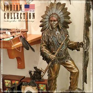 インディアン像 置物/Indian/先住民族/馬/置き物/アメリカ直輸入