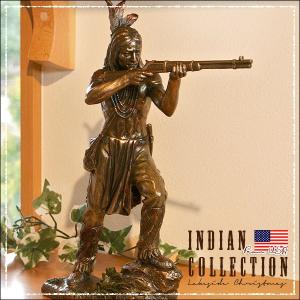 インディアン像 置物/Indian/先住民族/馬/置き物/アメリカ直輸入