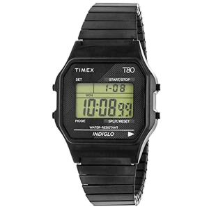 TIMEX 正規品 腕時計 Timex 80メタルエクスパンションベルト クラシックデジタル TW2R67000 ブラック