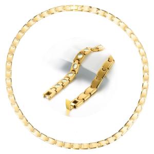 BEFOSHINN 50粒 純度99.999％ ゲルマニウム ネックレス 純 チタン 男性 静電気除去 健康ネックレス (ゴールド 2)