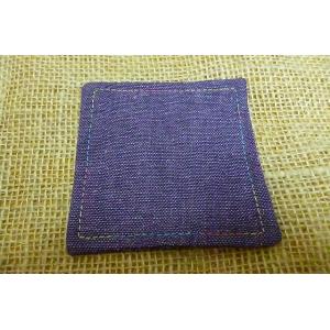 コースター パープル 麻混素材 かわいいコースター 布敷物 紫 レインボー糸 クリックポスト｜lakshmi2011