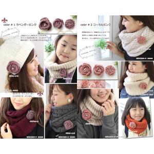 パール 付き ニット コサージュ 花 クリップ...の詳細画像2