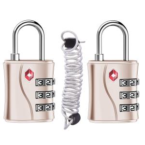 ZHEGE TSAロック ３桁ダイヤル式 南京錠 暗証番号 海外旅行用鍵