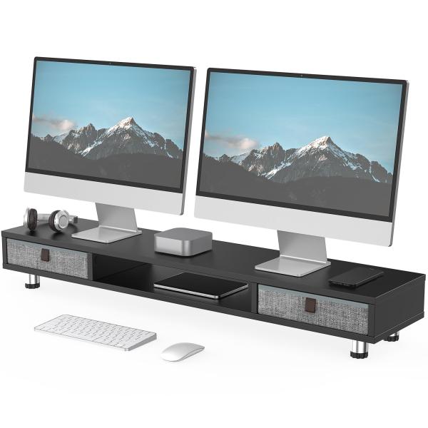 Fenge モニター台 卓上 モニタースタンド 机上台 パソコン台 机上ラック 108cm横幅 2段...