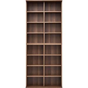 ワイエムワールド 積み重ね 薄型 本棚 ユエル 幅75cm 2個組 ウォールナット 00-248