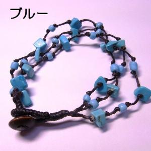 ブレスレット エスニックな3ラインさざれ石のブ...の詳細画像4