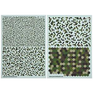 グリーンスタッフワールド ウォータスライドデカール ヘックスフォレストカモ プラモデル用デカール GSWD-2391