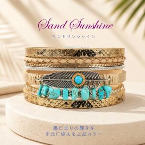 ブレスレット レディース レザー ターコイズ ...の詳細画像4
