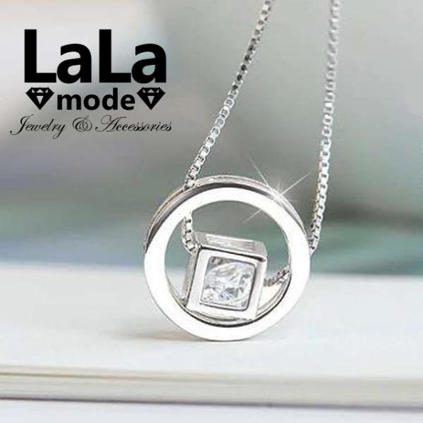 ネックレス レディース キューブ リング 0.3ct CZダイヤモンド AAAA キュービック ジル...