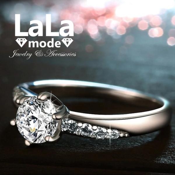 指輪 リング レディース ソリティア 0.5ct CZダイヤモンド AAAA キュービック ジルコニ...