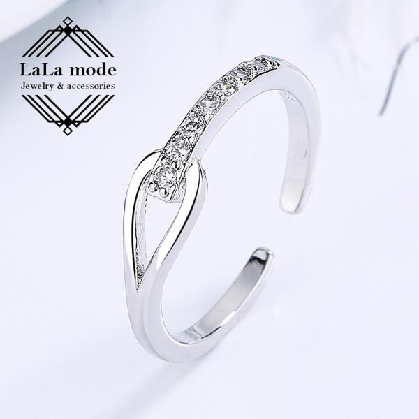 フリーサイズリング CZダイヤモンド レディース 指輪 シルバー925 プラチナ コーティング仕上げ...