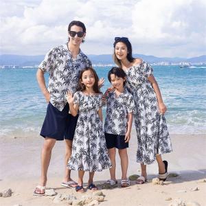 親子ペア アロハシャツ ワンピース ペアルック...の詳細画像1