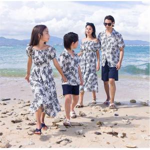 親子ペア アロハシャツ ワンピース ペアルック...の詳細画像2