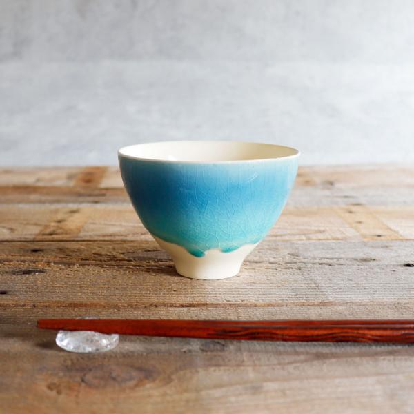 【SAKUZAN】-藍-　グラデーション　碗　飯碗　茶碗　ターコイズ　ボール　カップ　お碗　作山窯　...