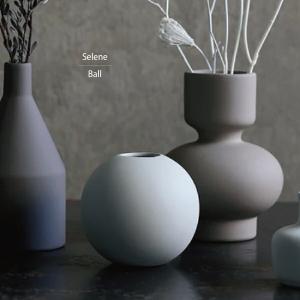 【HUNT９】Selene Ball セレナ　ボール　花瓶　ベース　H100mm 　グレー　陶器｜lalanature