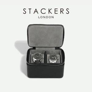 【STACKERS】メンズ ラージ ジップ ウォッチ ボックス Men's Large Zipped Watch Box ブラック ペブル Black Pebbleスタッカーズ｜lalanature