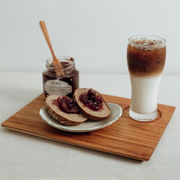 【TEAK WOOD】プレート　レクタングル　L　30ｃｍ カップホルダー有り