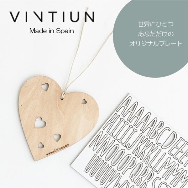【VINTIUN】 ビンティウン　カスタマイズ　ハート　ウッドプレート　ハンドメイド　木製　パーソナ...