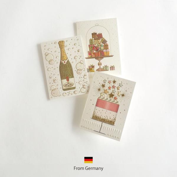 【mac Classic】グリーティングカード　S　お祝い　メッセージカード　ヨーロッパ製　箔押し　...