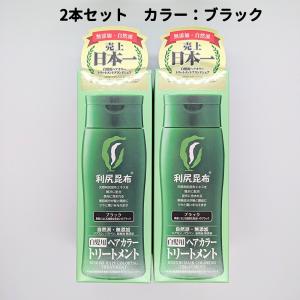 利尻ヘアカラートリートメント 利尻昆布 白髪染め 2本(200g×2個) ブラック 利尻 ヘアカラートリートメント 送料無料 DAA