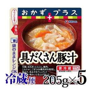 おかずプラス 8種具材豚汁 220g 5食セット 伊藤ハム 半調理 電子レンジ 1人前 手軽 簡単 長期保存 ローリングストック 冷蔵